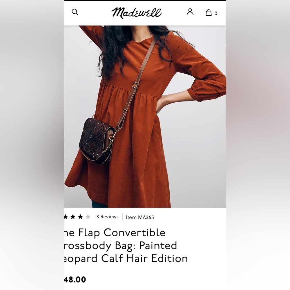 Madewell The Flap Convertible Crossbody Bag & Wallet Painted Leopard Calf Hair - Picture 16 of 16